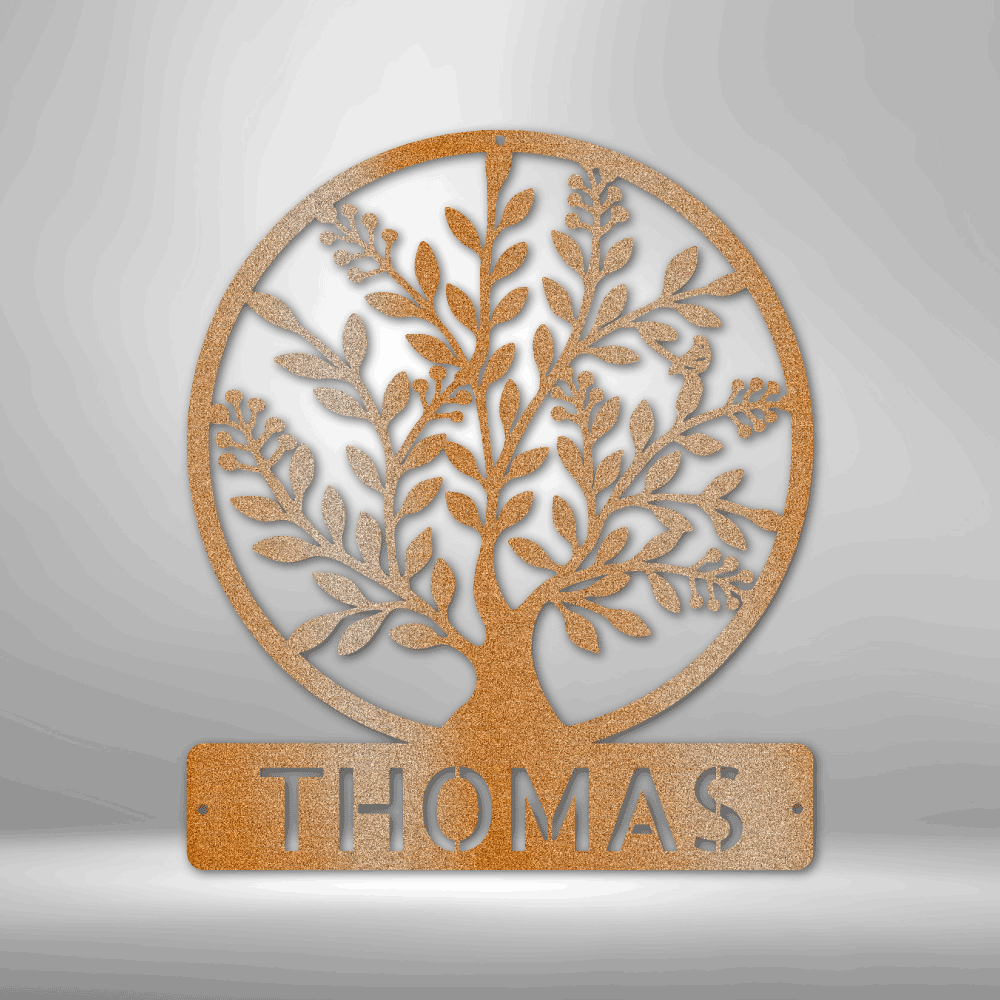Custom Tree Of Life with Name Monogram Metal Sign USA Made Wall Decal, Metal Sign, $ 62.95, A Moment Of Now™