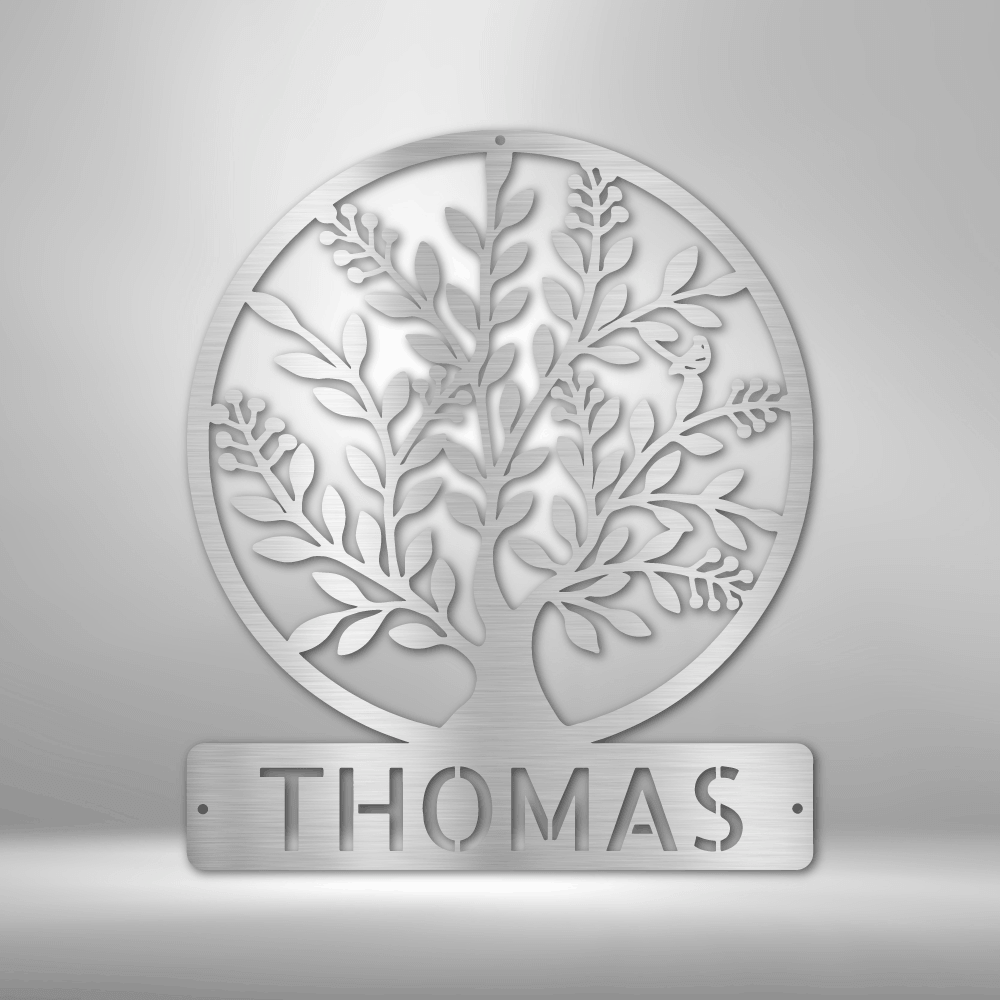Custom Tree Of Life with Name Monogram Metal Sign USA Made Wall Decal, Metal Sign, $ 62.95, A Moment Of Now™