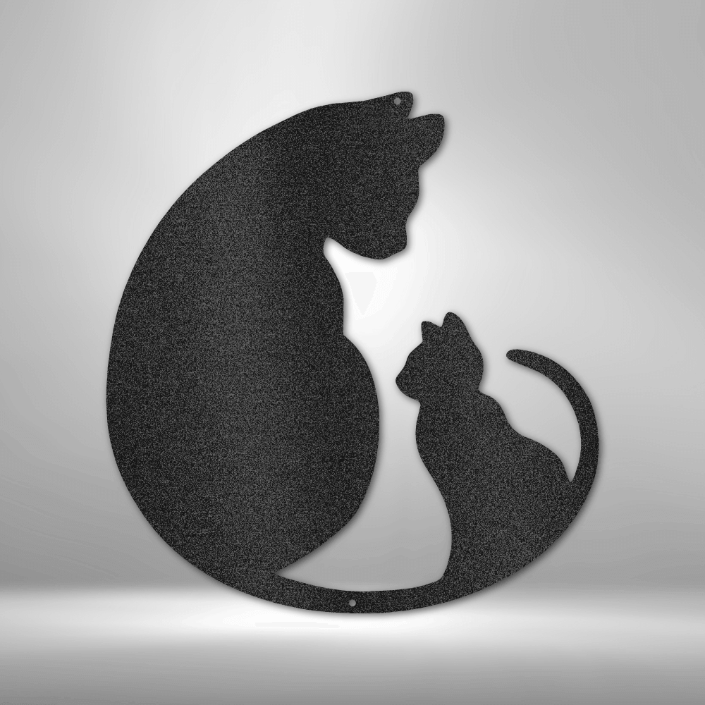Cat Mom and Kitten Graphic on 16 Gauge Steel Sign | Cat Lovers Must-Have, Wall Art, $ 58.95, A Moment Of Now™