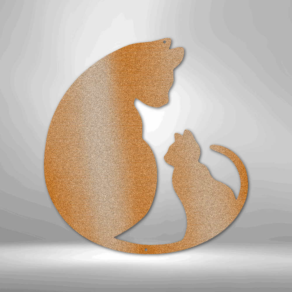 Cat Mom and Kitten Graphic on 16 Gauge Steel Sign | Cat Lovers Must-Have, Wall Art, $ 58.95, A Moment Of Now™