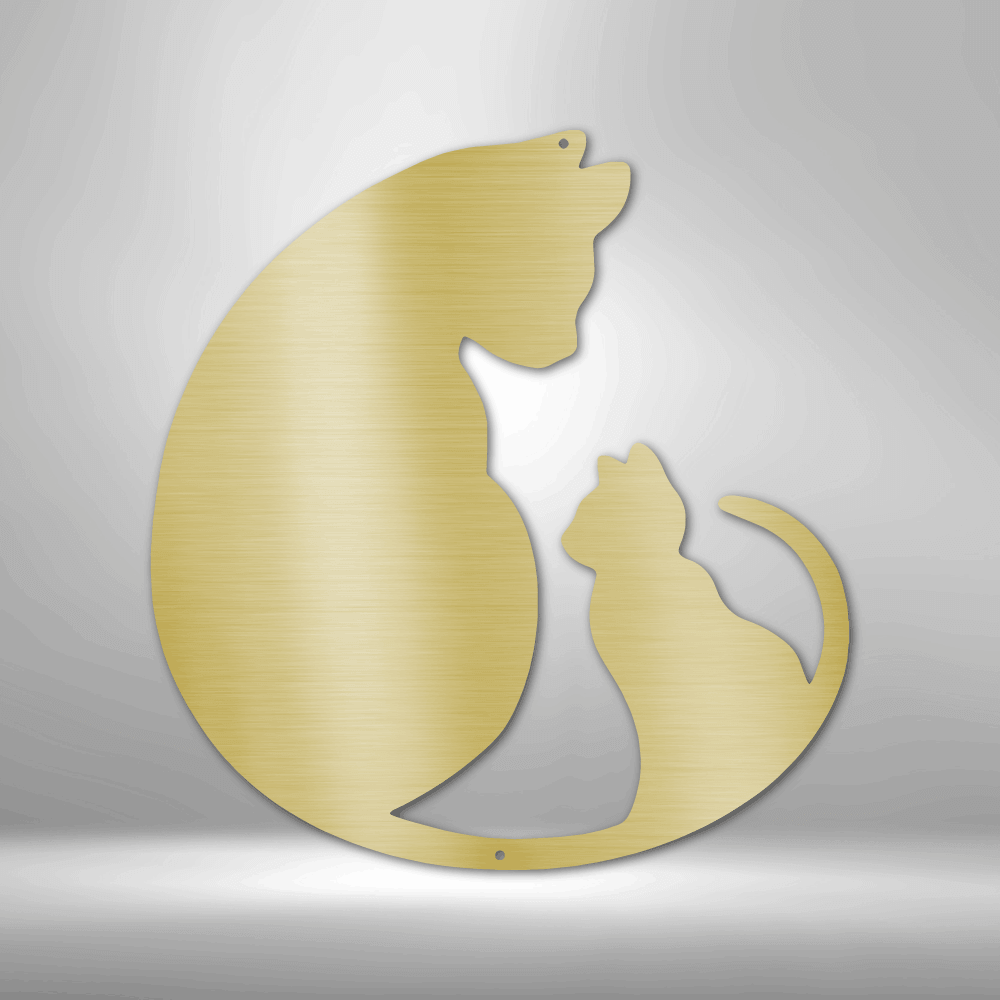 Cat Mom and Kitten Graphic on 16 Gauge Steel Sign | Cat Lovers Must-Have, Wall Art, $ 58.95, A Moment Of Now™