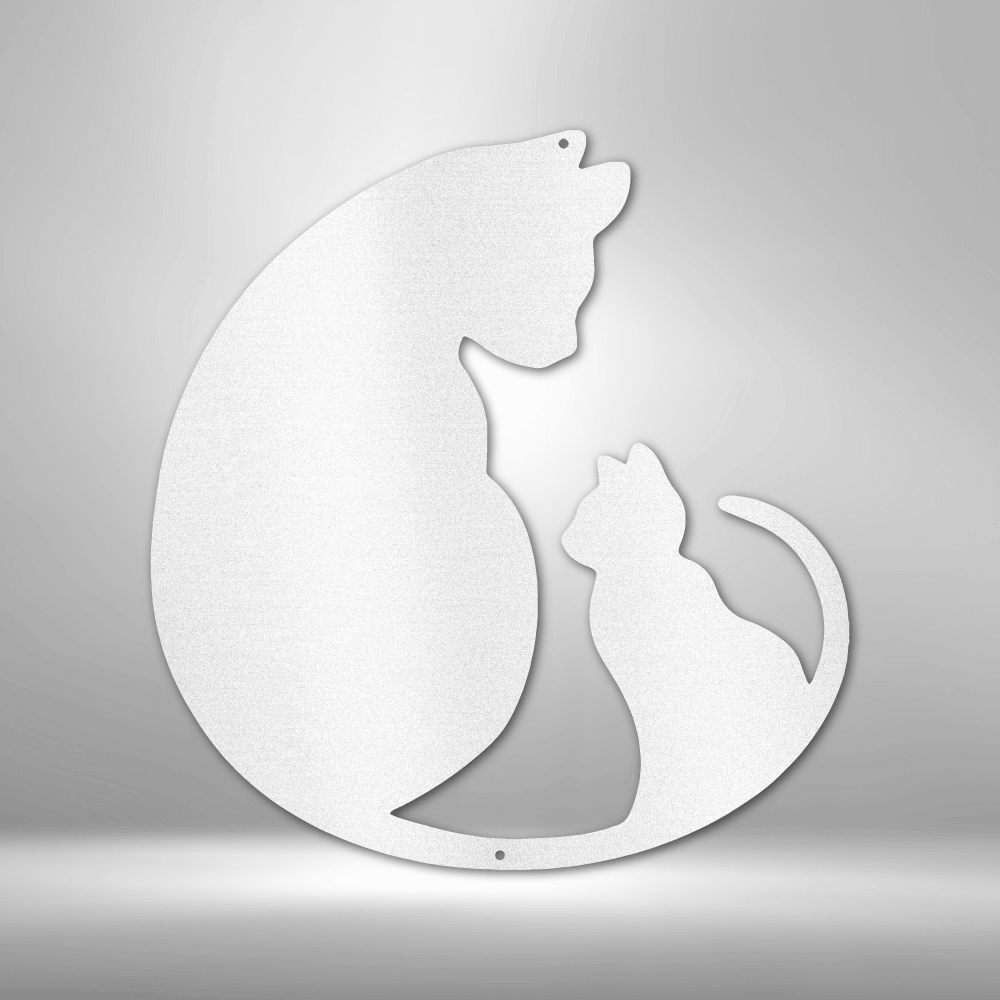 Cat Mom and Kitten Graphic on 16 Gauge Steel Sign | Cat Lovers Must-Have, Wall Art, $ 58.95, A Moment Of Now™