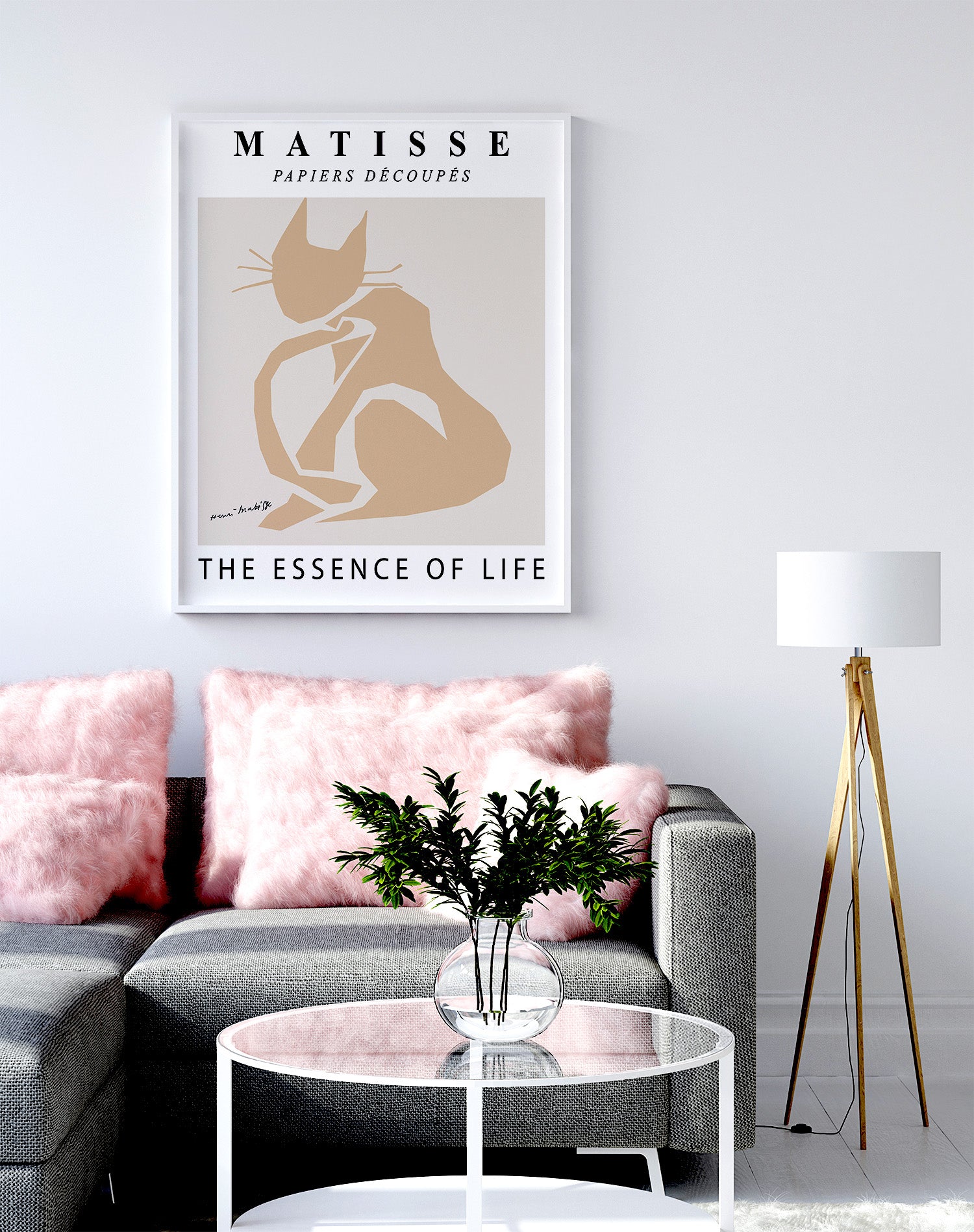 Shop Matisse Essence Of Life Cat Modern Art Boho Decor Matte Poster Print, Posters, USA Boutique