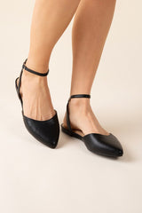 Shop Women's Linden-S Ankle Strap Flats in Black & White, Flats, USA Boutique