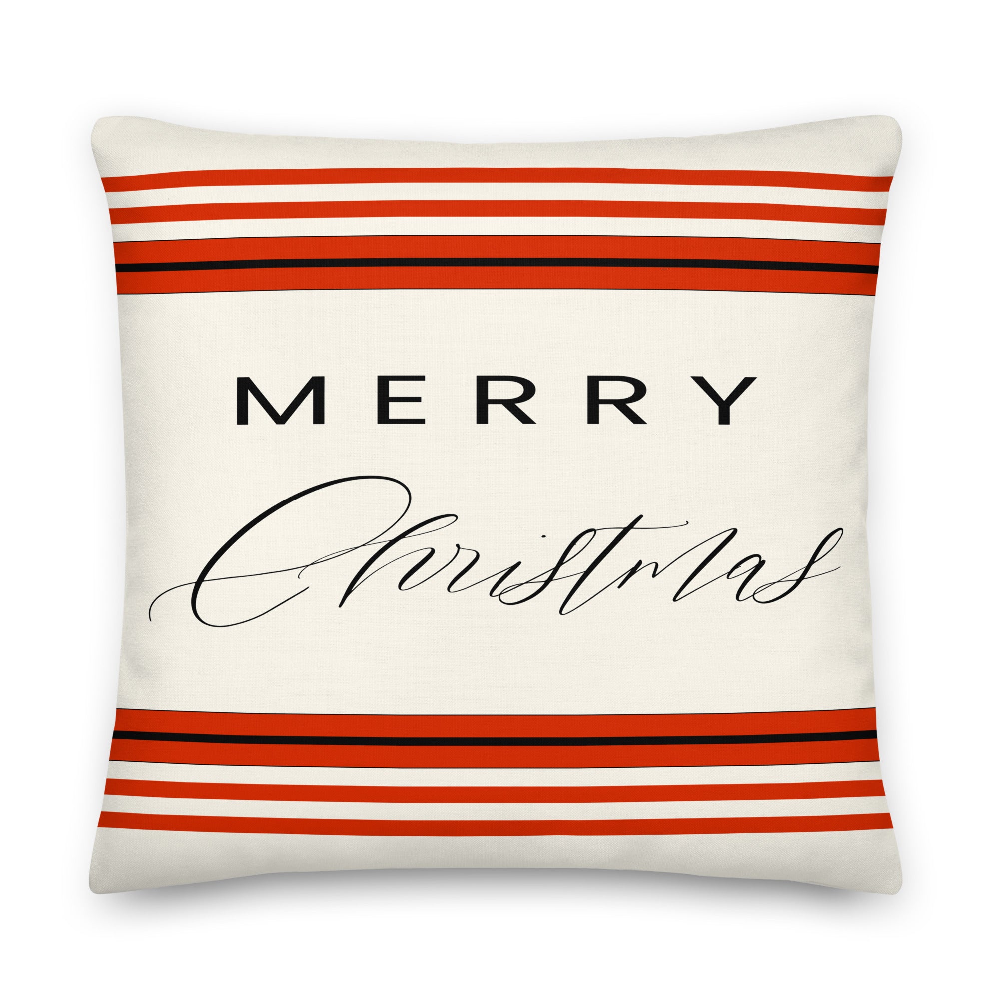 Shop Merry Christmas Red Strips Decorative Throw Pillow Accent Cushion, Throw Pillows, USA Boutique