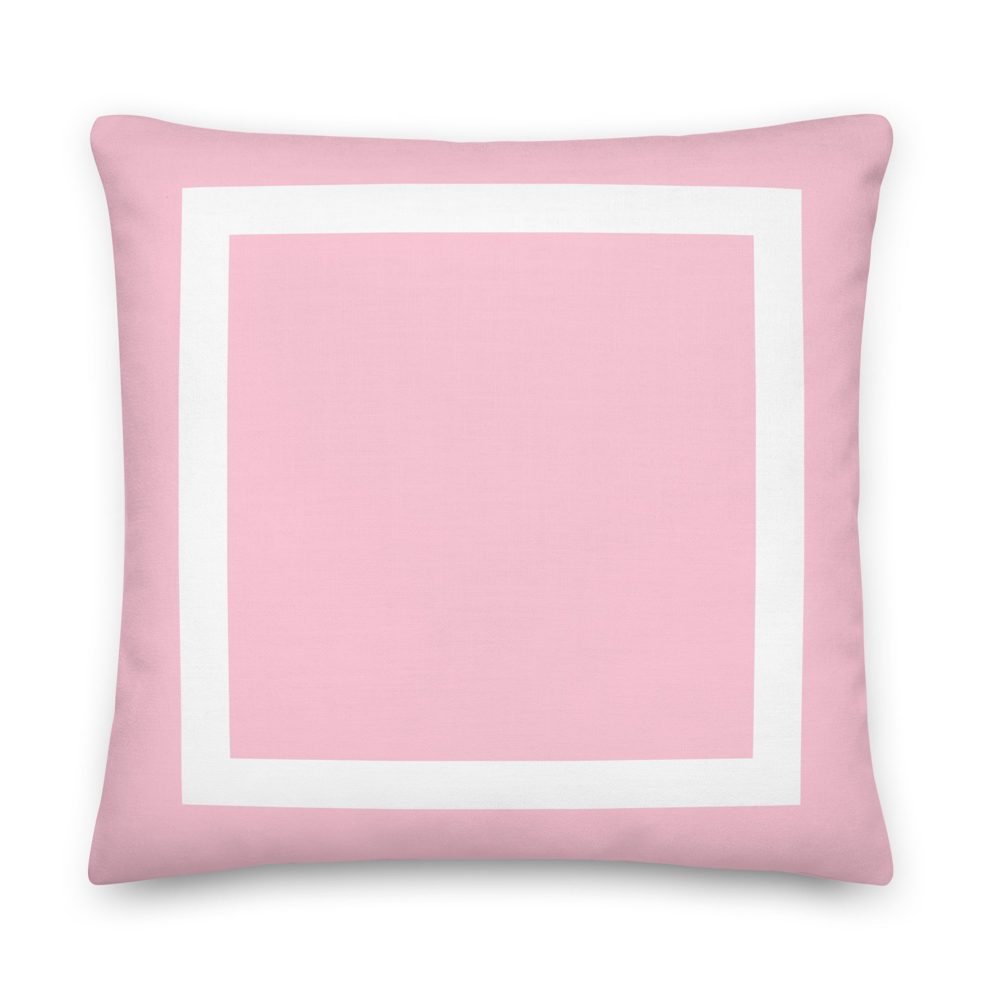 Shop White Border on Cotton Candy Pink Premium Decorative Throw Accent Pillow Cushion, Pillows, USA Boutique