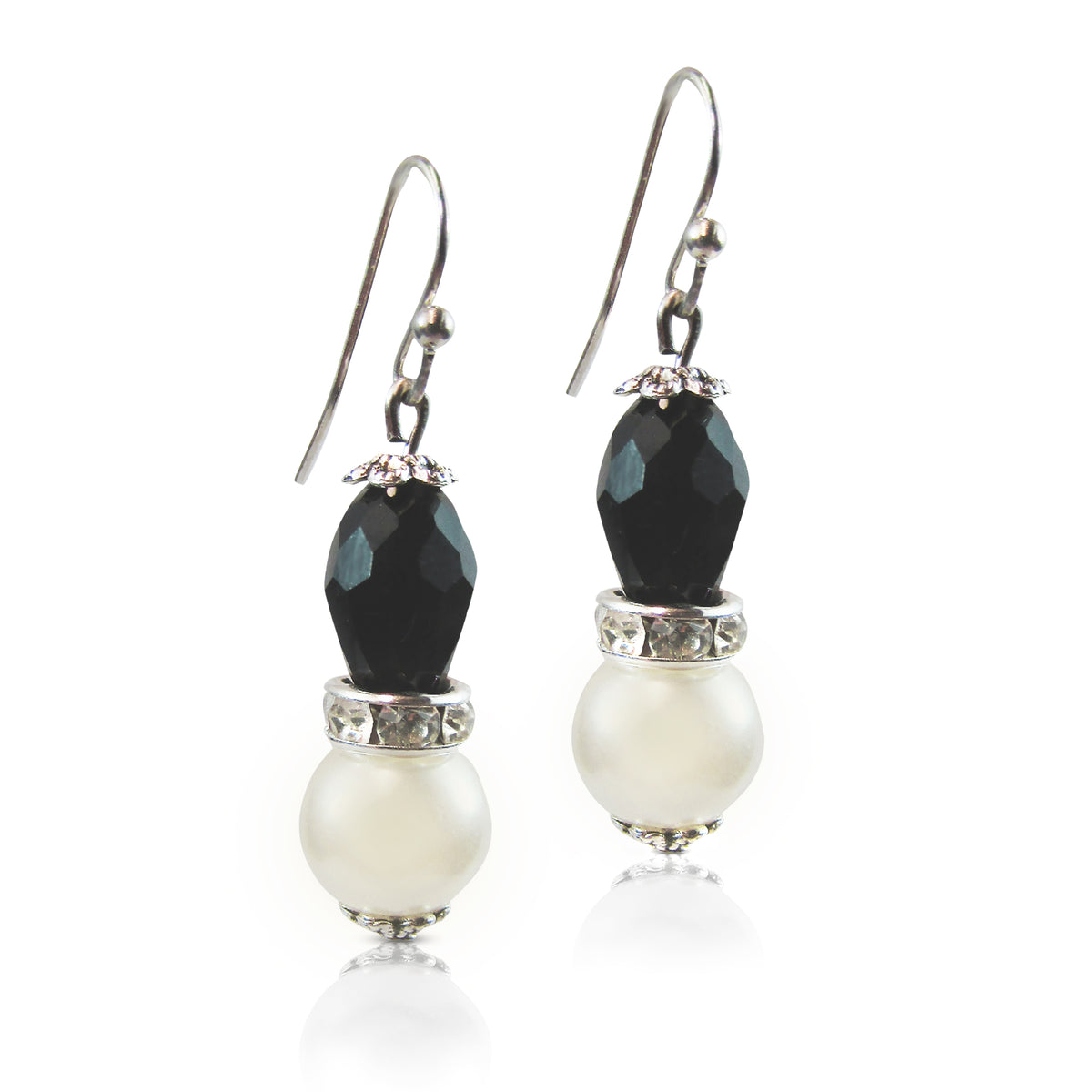 Shop Black and White Faux Pearl Bead Drop Women' Earrings Fashion Jewelry, Earrings, USA Boutique
