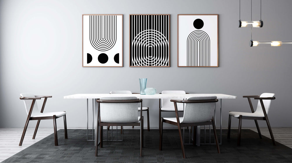 Minimalist Black & White Rainbow Sun & Moon Wall Art - Instant Download, Wall Art, $ 9.99, A Moment Of Now™