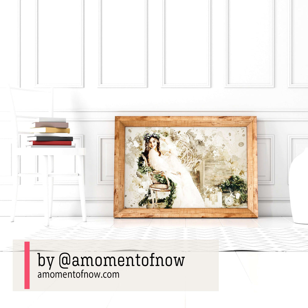 Custom Digital Watercolor Wedding Portrait | Watercolor Portrait | Custom Wedding Engagement Anniversary Gift, Custom Portraits, $ 20.00, A Moment Of Now™