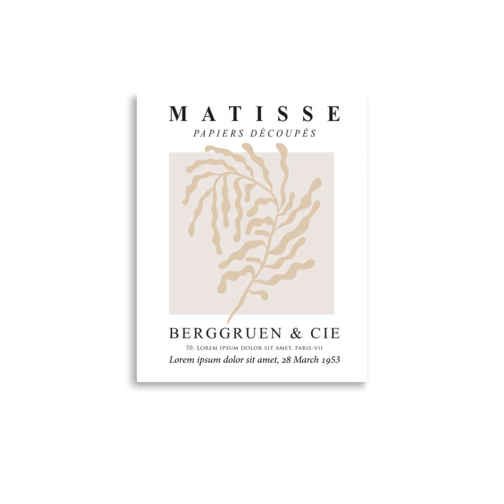 Matisse The Cutouts Flowers in Beige Abstract Minimalist Style Print Poster, A Moment Of Now, $ 27.00