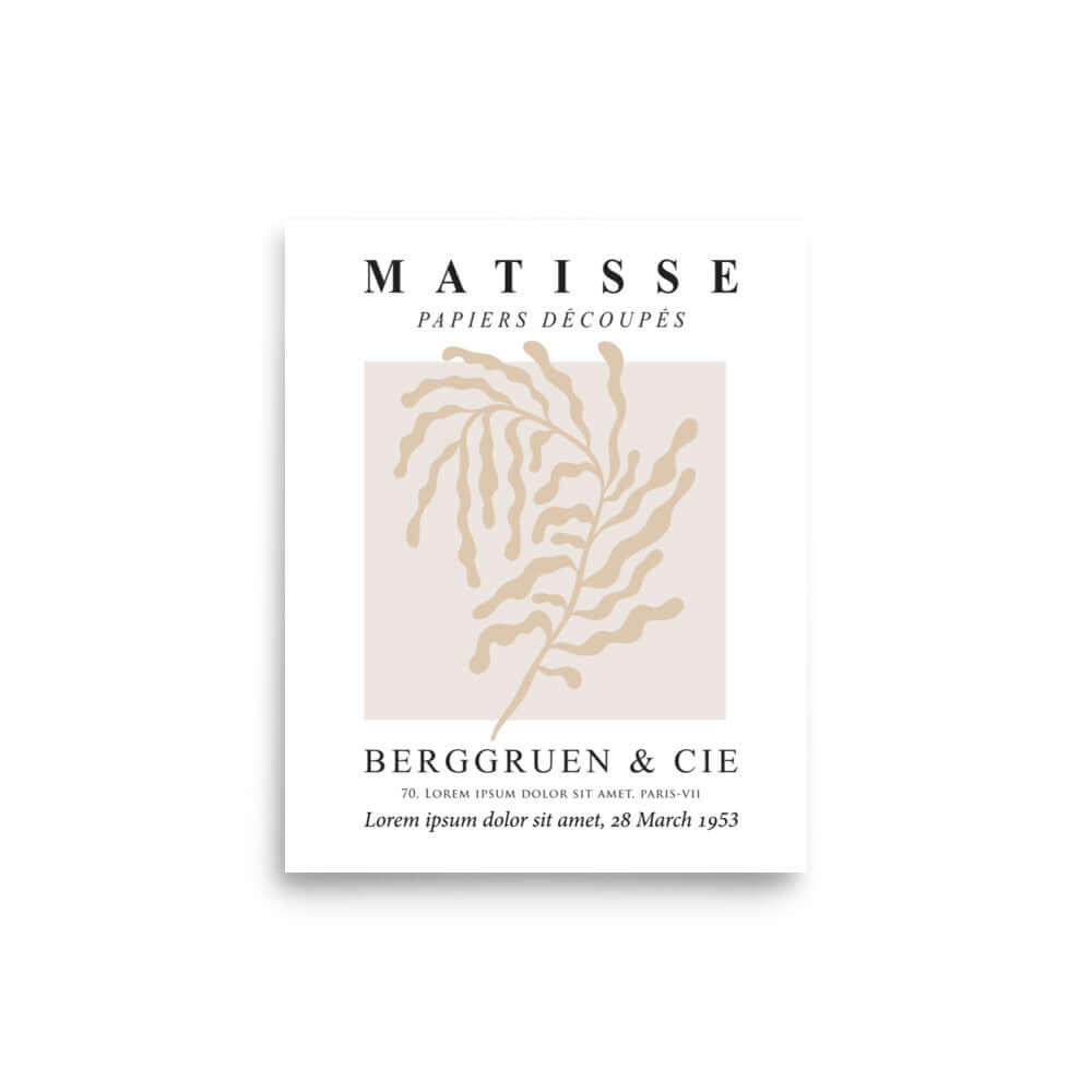 Matisse The Cutouts Flowers in Beige Abstract Minimalist Style Print Poster, A Moment Of Now, $ 19.50