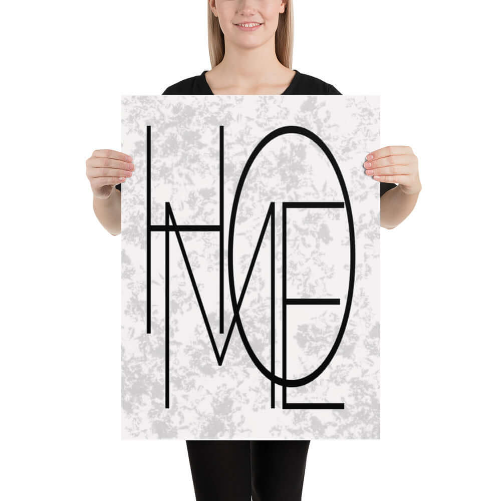 Home Black Letter Word Sign Matte Poster Print | Minimalist Wall Art, A Moment Of Now, $ 17.50