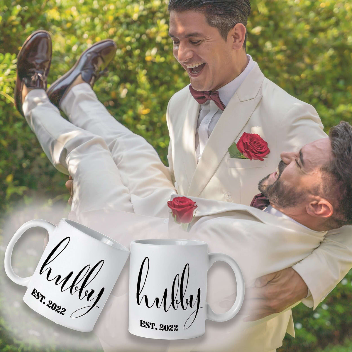 Custom Personalized Wedding Engagement Anniversary Gift Wifey Hubby Mugs Set of 2 Mugs Custom EST. Year, Mugs, $ 55.00, A Moment Of Now™