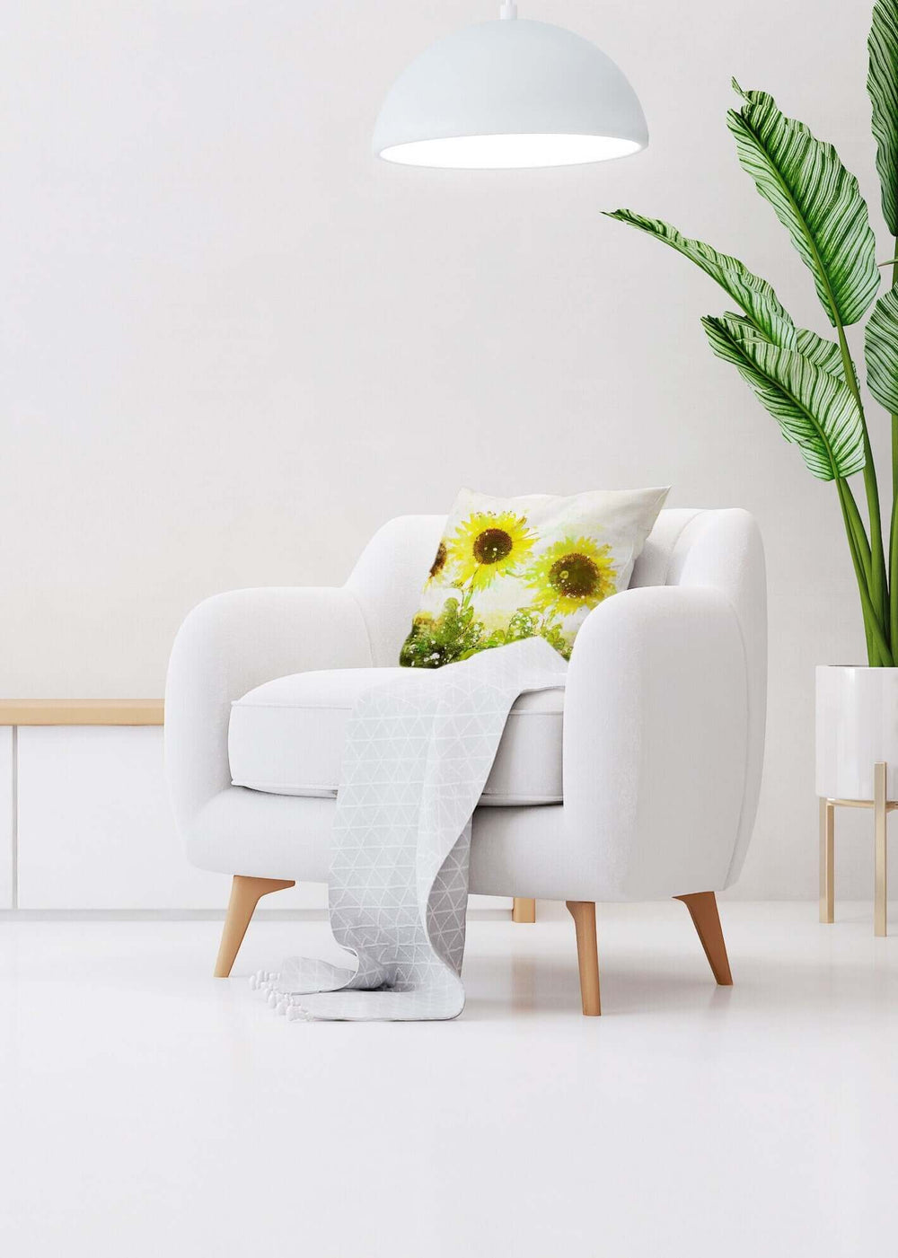 Watercolor Sunflowers Boho Floral Decorative Throw Pillow Accent Cushion | Botanical Cushion | Nature-inspired Pillow | Pillow Case Cover, Throw Pillows, $ 45.00, A Moment Of Now™