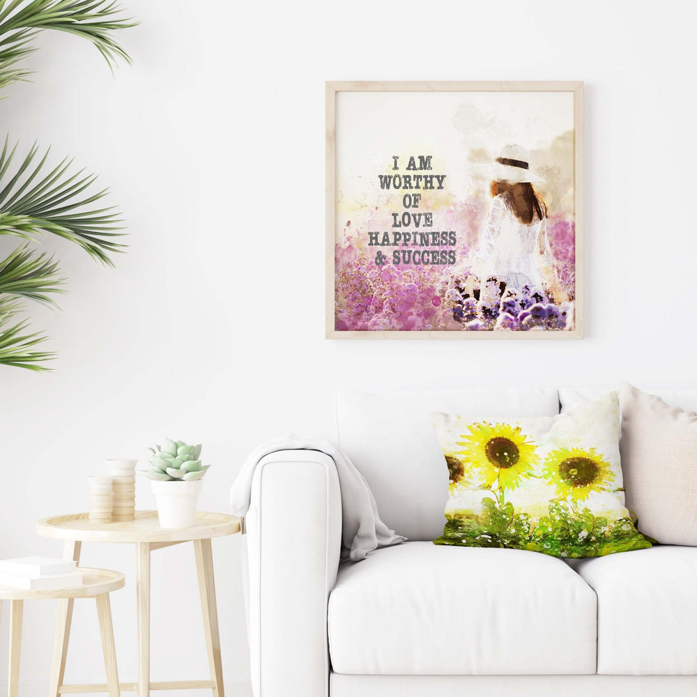 Watercolor Sunflowers Boho Floral Decorative Throw Pillow Accent Cushion | Botanical Cushion | Nature-inspired Pillow | Pillow Case Cover, Throw Pillows, $ 45.00, A Moment Of Now™