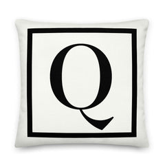 Letter Q Border Monogram Decorative Throw Pillow Cushion Pillow A Moment Of Now Women’s Boutique Clothing Online Lifestyle Store