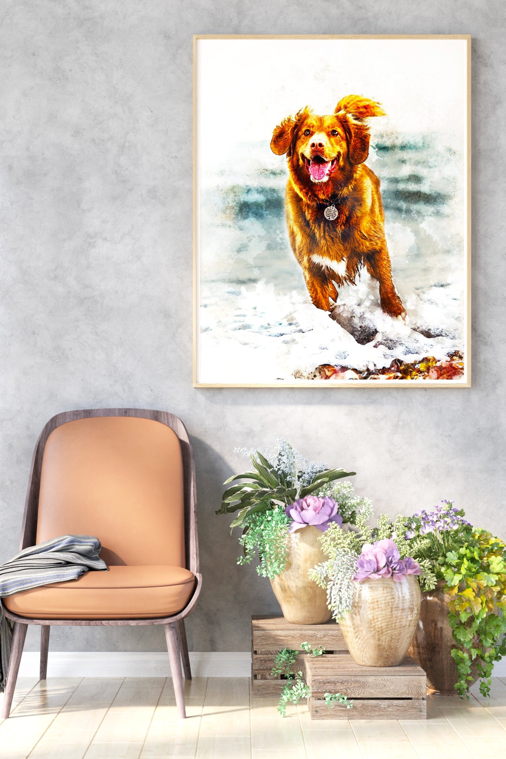 Shop Digital Printable Custom Watercolor Pet Portrait Wall Art, Printable Download, USA Boutique