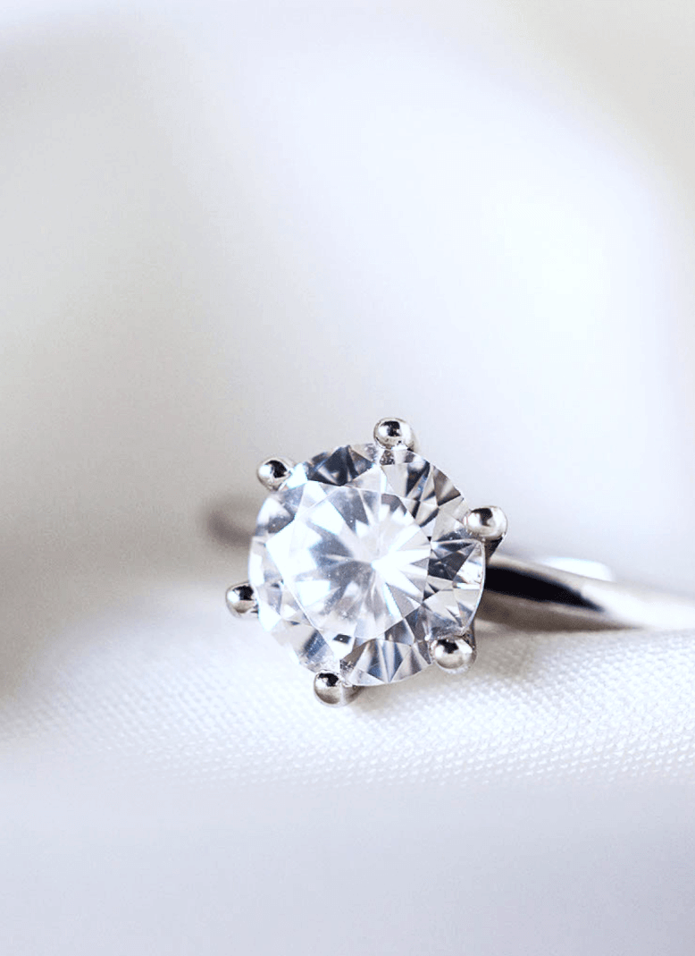 Moissanite Women's Round Solitaire Engagement Wedding Promise Bridal Rings, Rings, $ 150.00, A Moment Of Now™