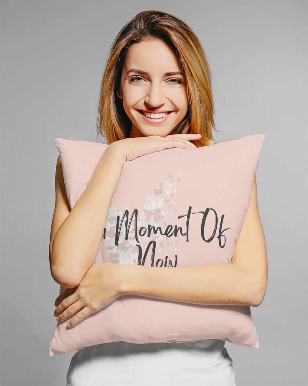 A Moment Of Now Mindfulness Premium Decorative Throw Pillow Accent Cushion in Melon Pink, Throw Pillows, $ 64.50, A Moment Of Now™