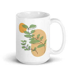 Shop Abstract Botanical Line Art Minimal Botanical Art Coffee Tea Cup Mug, Mugs, USA Boutique
