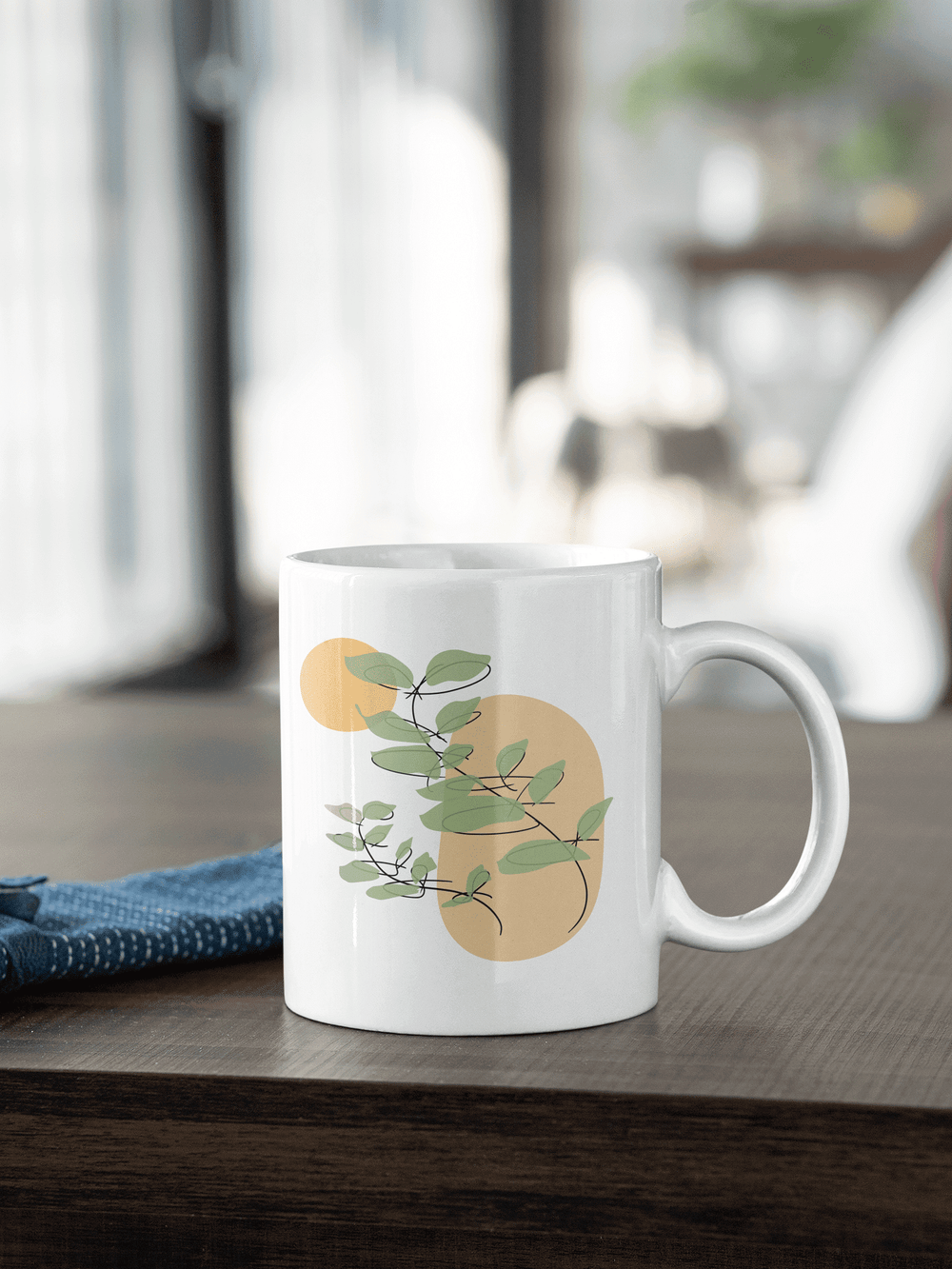 Abstract Botanical Line Art Minimal Botanical Art Coffee Tea Cup Mug, Mugs, $ 17.50, A Moment Of Now™