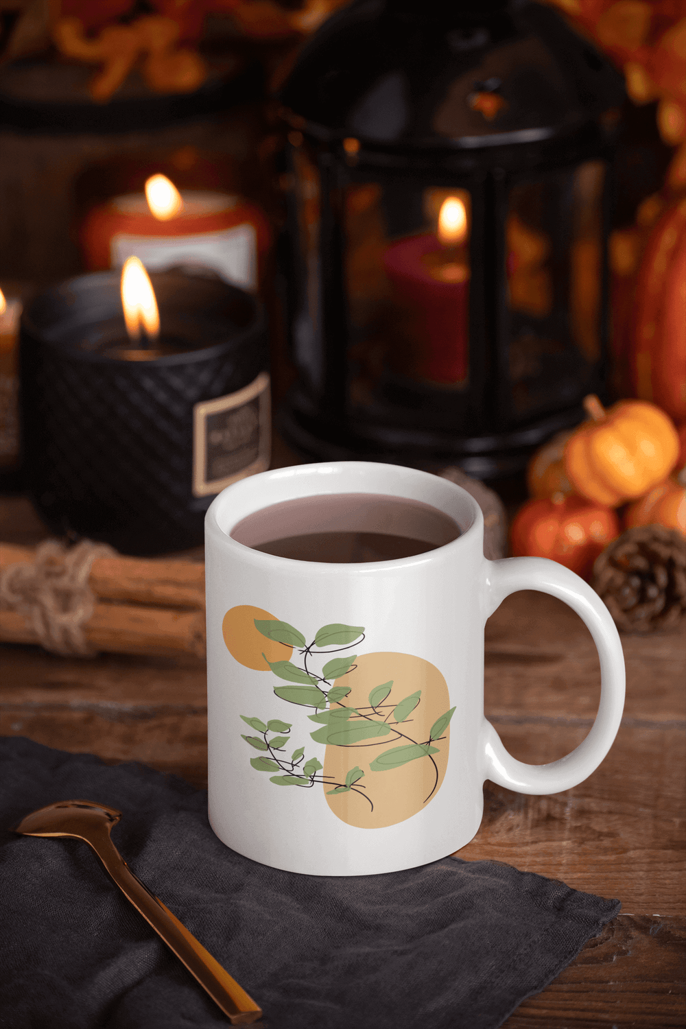 Abstract Botanical Line Art Minimal Botanical Art Coffee Tea Cup Mug, Mugs, $ 17.50, A Moment Of Now™