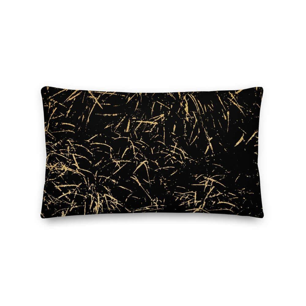 Abstract Grass Printed Premium Accent Pillow | Gold Black Decor, Throw Pillows, $ 61.50, A Moment Of Now™