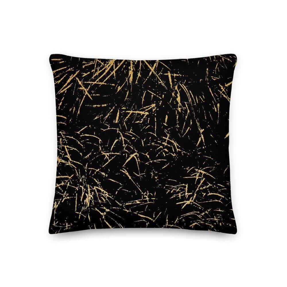 Abstract Grass Printed Premium Accent Pillow | Gold Black Decor, Throw Pillows, $ 61.50, A Moment Of Now™