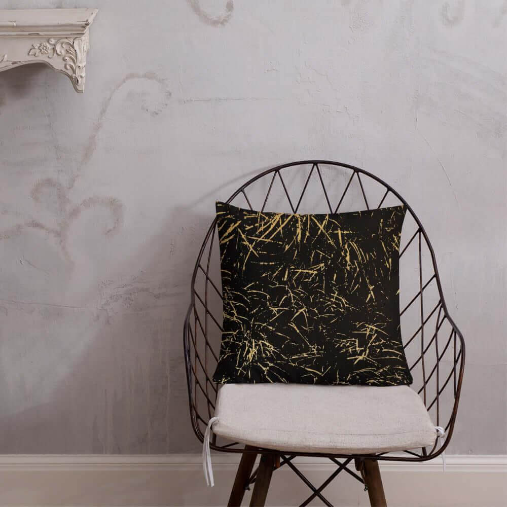 Abstract Grass Printed Premium Accent Pillow | Gold Black Decor, Throw Pillows, $ 61.50, A Moment Of Now™