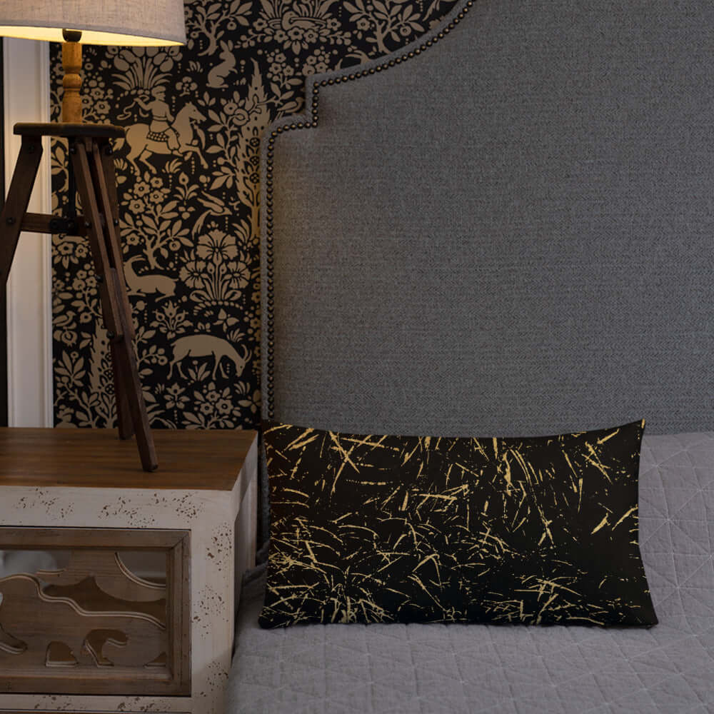 Shop Abstract Grass Printed Decorative Premium Accent Throw Pillow Cushion - Gold / Black, Pillows, USA Boutique