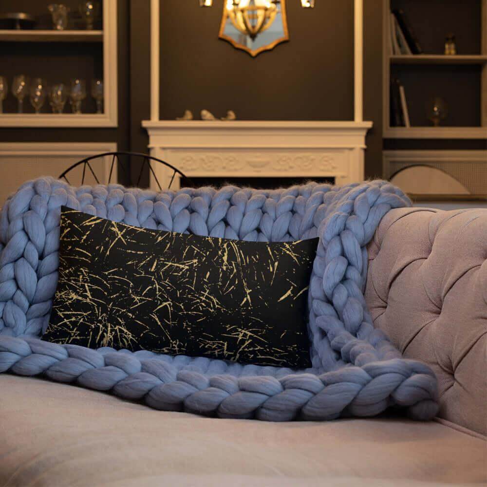 Abstract Grass Printed Premium Accent Pillow | Gold Black Decor, Throw Pillows, $ 61.50, A Moment Of Now™