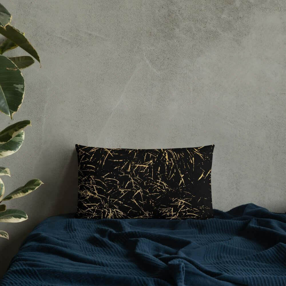 Abstract Grass Printed Premium Accent Pillow | Gold Black Decor, Throw Pillows, $ 61.50, A Moment Of Now™