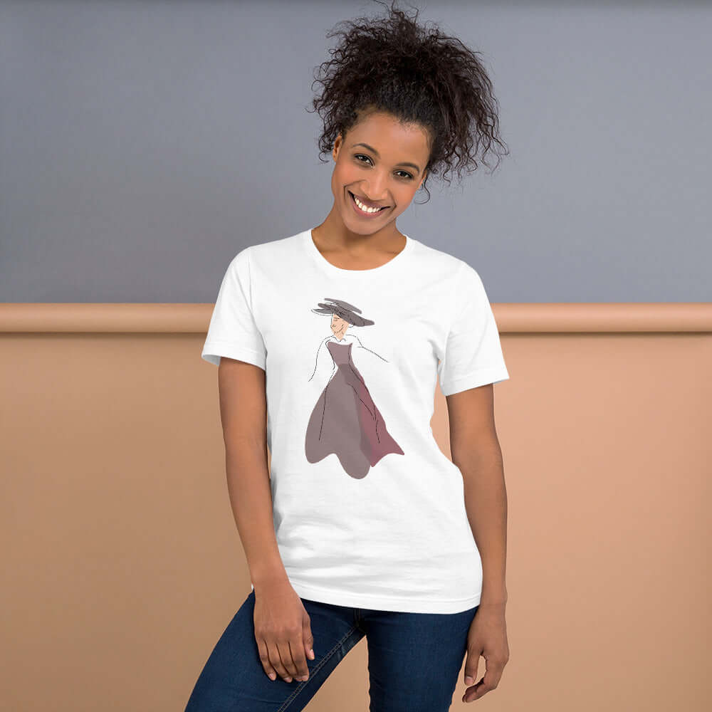 Shop Abstract Line Art Drawing - Lady Noona Short-Sleeve Unisex T-Shirt Tees Boutique Clothing Online