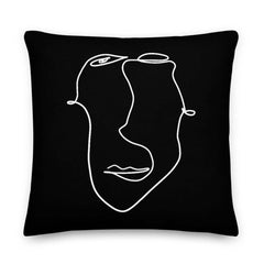 Abstract Line Art Drawing of a Face Premium Accent Decorative Throw Pillow Cushion Pillows A Moment Of Now Women’s Boutique Clothing Online Lifestyle Store