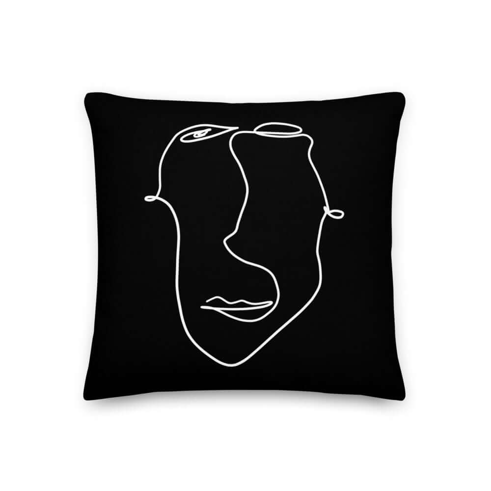 Shop Abstract Line Art Drawing of a Face Premium Accent Decorative Throw Pillow Cushion, Pillows, USA Boutique