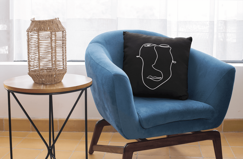 Abstract Line Art Drawing of a Face Premium Accent Decorative Throw Pillow Cushion, Pillows, $ 64.50, A Moment Of Now™