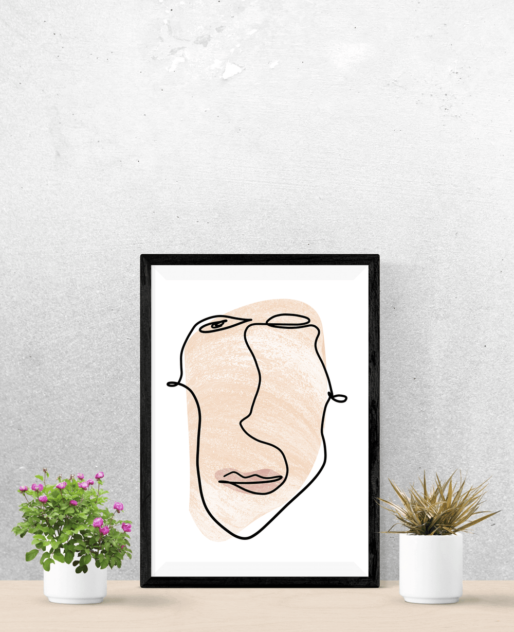 Abstract Minimal Line Art Drawing of a Face 10012020 Matte Poster, Posters, $ 36.00, A Moment Of Now™
