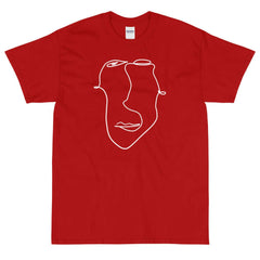 Shop Abstract Minimal Line Art Drawing of a Face 10012020 Men's Classic Fit Short Sleeve T-Shirt T-shirts Boutique Clothing Online