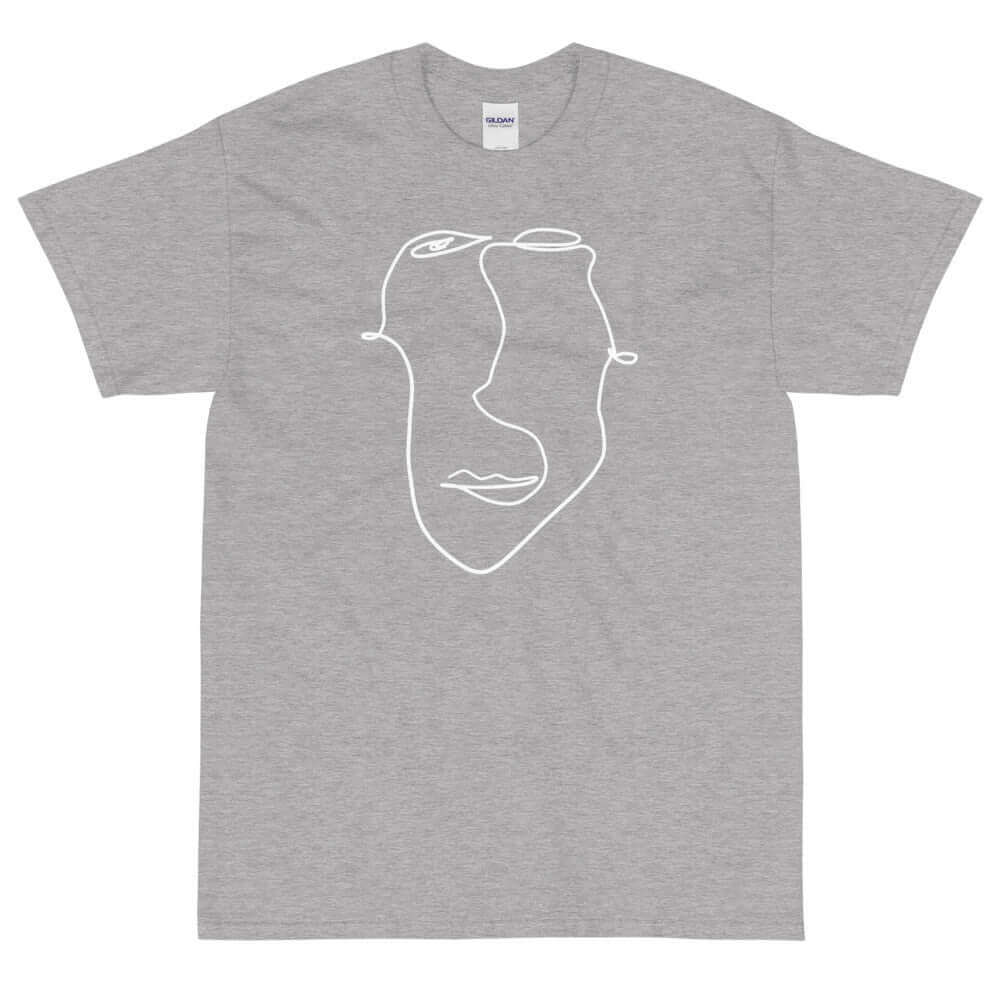 Abstract Minimal Line Art Drawing of a Face 10012020 Men's Classic Fit Short Sleeve T-Shirt | Boutique In USA, T-shirts, $ 35.44, A Moment Of Now™