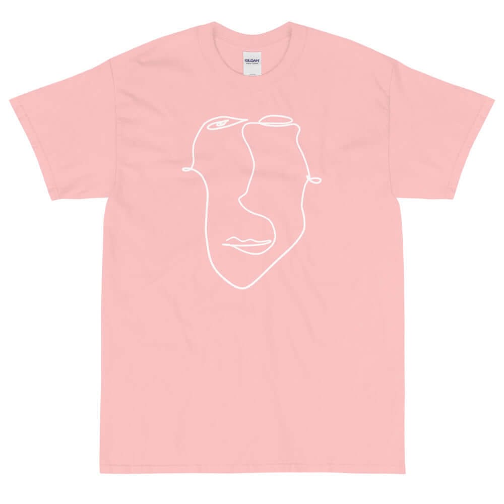 Shop Abstract Minimal Line Art Drawing of a Face 10012020 Men's Classic Fit Short Sleeve T-Shirt, T-shirts, USA Boutique