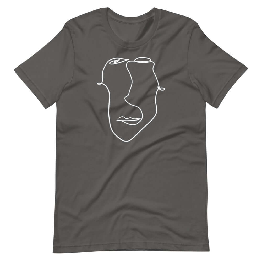 Shop Abstract Minimal Line Art Drawing of a Face 10012020 Short-Sleeve Unisex T-Shirt Tees Boutique Clothing Online