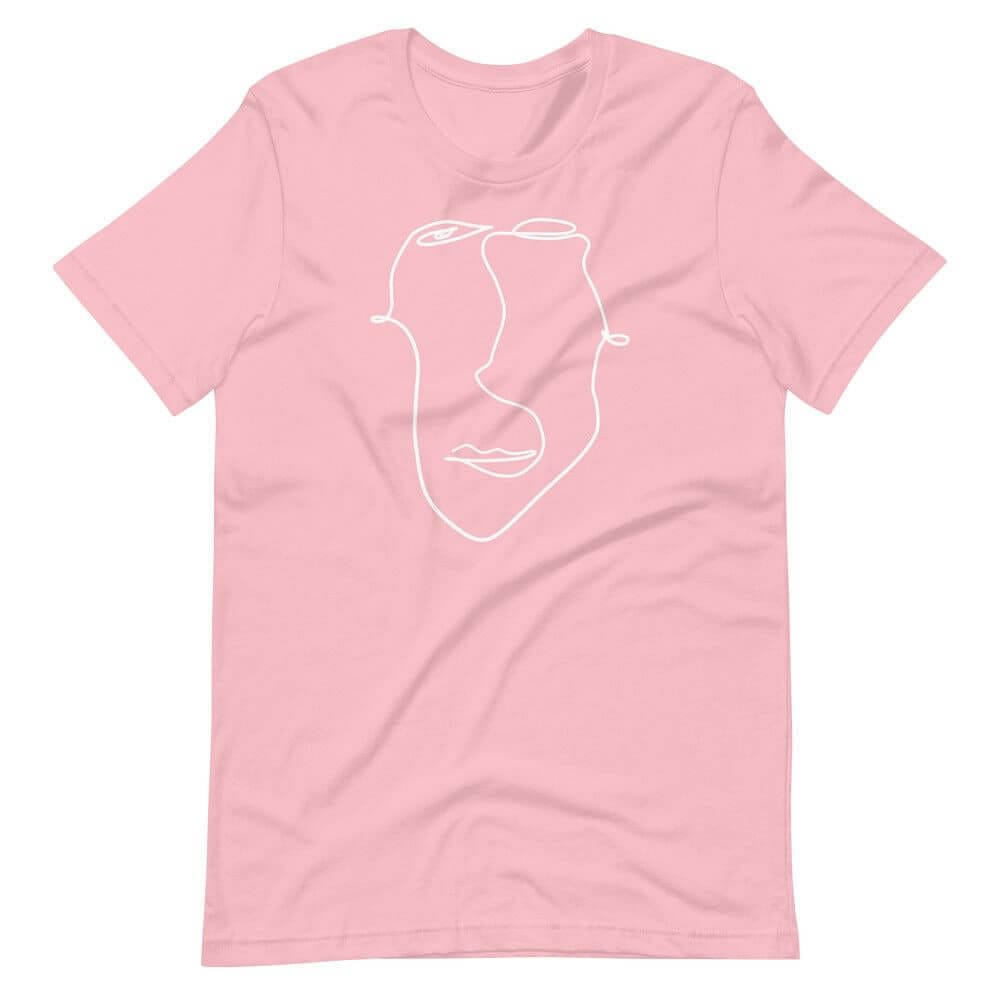Shop Abstract Minimal Line Art Drawing of a Face 10012020 Short-Sleeve Unisex T-Shirt Tees Boutique Clothing Online