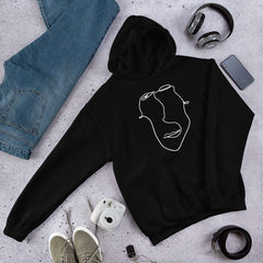 Shop Abstract Minimal Line Art Drawing of a Face 10012020 Unisex Hoodie, Hoodie, USA Boutique