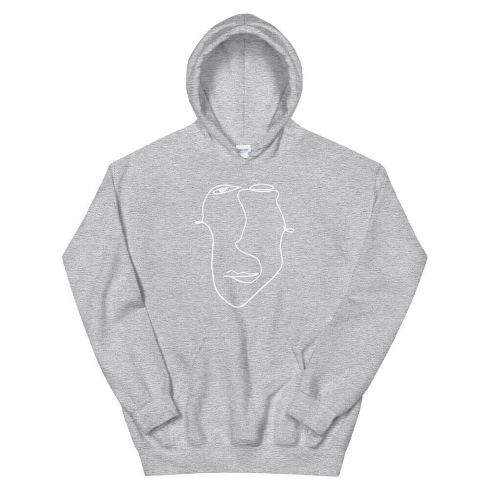 Abstract Minimal Line Art Drawing of a Face Unisex Hoodie | Boutique In USA, Hoodie, $ 51.24, A Moment Of Now™