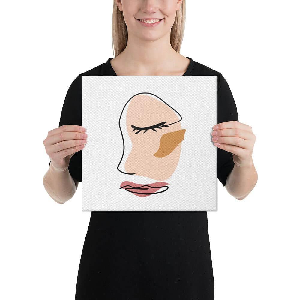 Abstract Minimalist Line Art Cracked Face Canvas, Canvas, $ 54.95, A Moment Of Now™