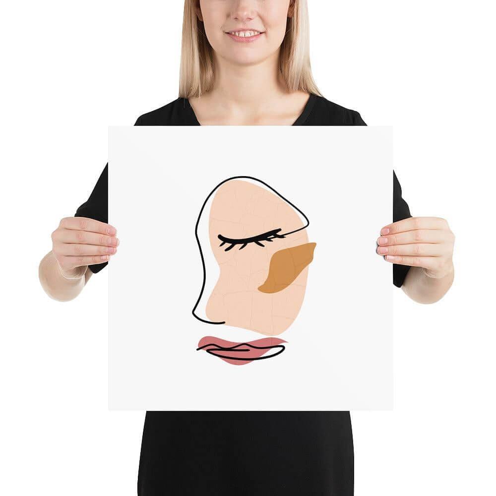 Abstract Minimalist Line Art Cracked Face Matte Poster Print, Poster, $ 31.75, A Moment Of Now™