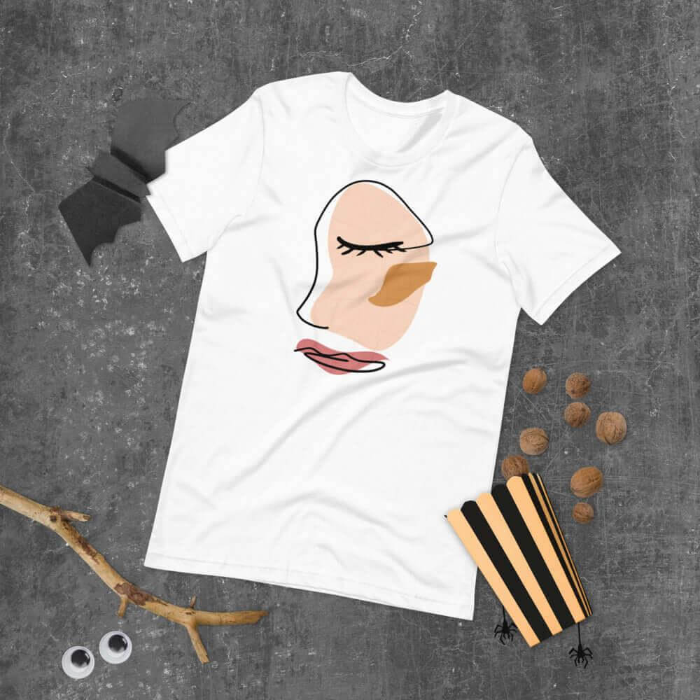 Abstract Minimalist Line Art Cracked Face Short-Sleeve Unisex T-Shirt, Tees, $ 37.95, A Moment Of Now™