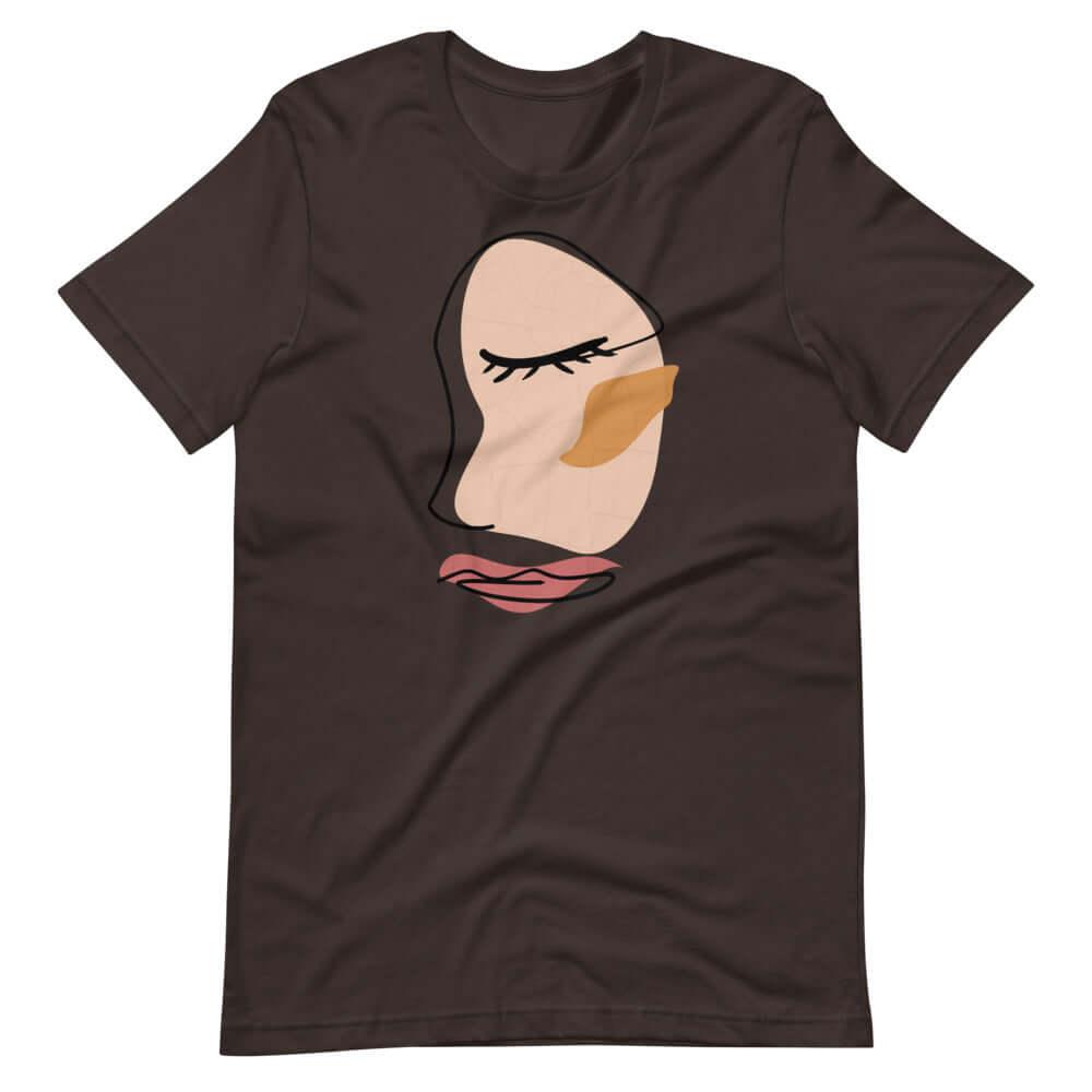 Abstract Minimalist Line Art Cracked Face Short-Sleeve Unisex T-Shirt, Tees, $ 38.55, A Moment Of Now™