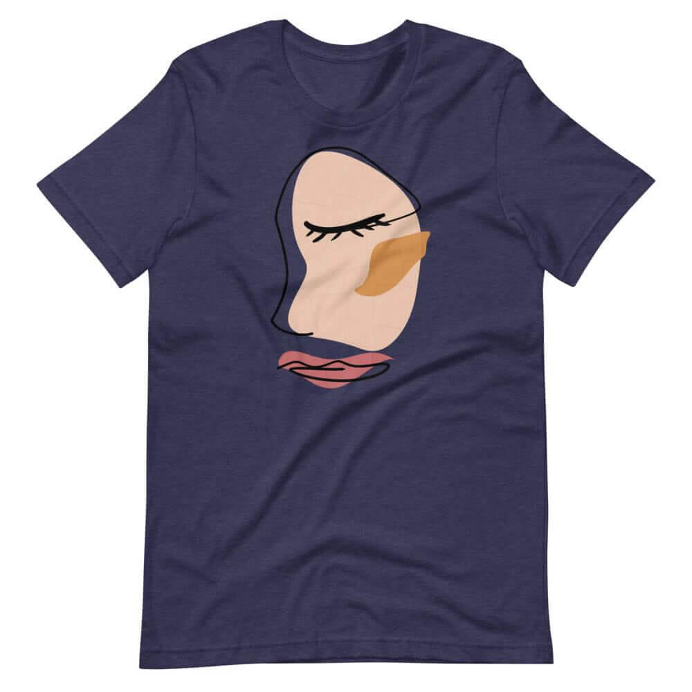 Abstract Minimalist Line Art Cracked Face Short-Sleeve Unisex T-Shirt, Tees, $ 37.95, A Moment Of Now™