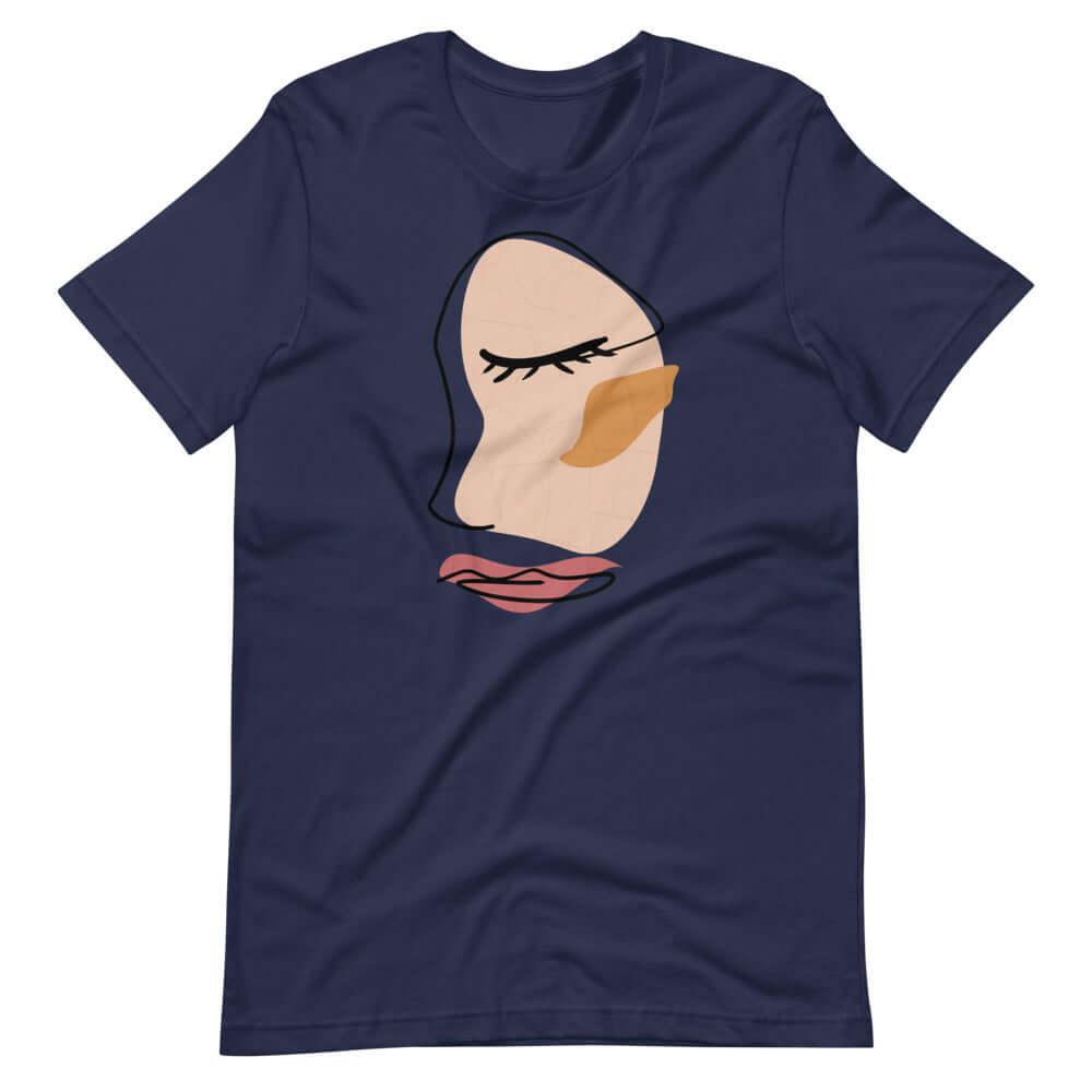 Abstract Minimalist Line Art Cracked Face Short-Sleeve Unisex T-Shirt, Tees, $ 37.95, A Moment Of Now™